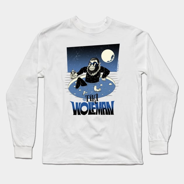 Tiki Wolfman Long Sleeve T-Shirt by adiartworks.com